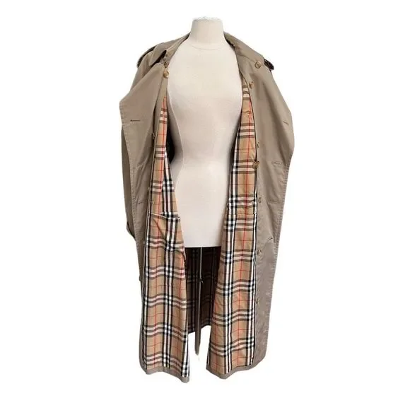 Vintage Burberry Prorsum Unisex Trench Coat With Wool Liner Size 44R US L-XL Tan - Picture 2 of 16